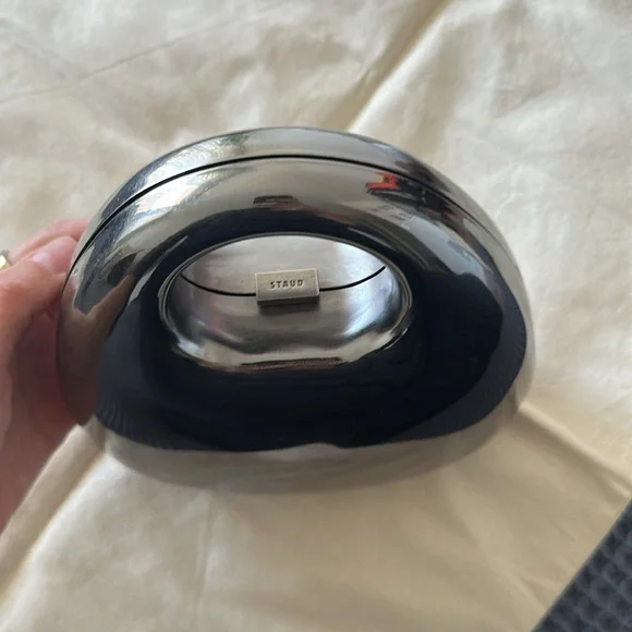 STAUD Silver Metal Clutch / Bag - Picture 2 of 6